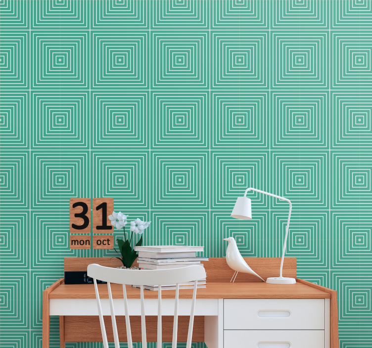 Square Spiral Pattern geometric wallpaper - TenStickers