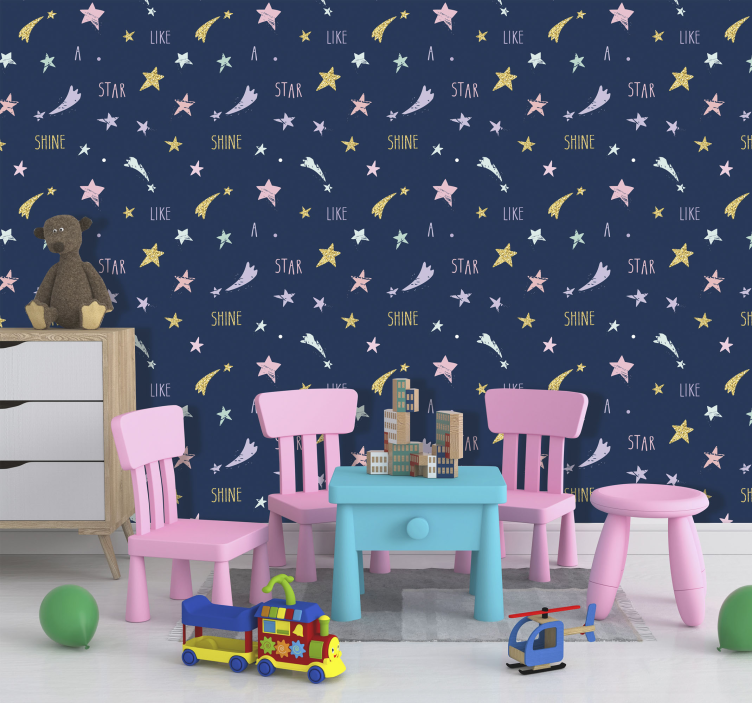 Starry Inspirational nursery wallpaper - TenStickers