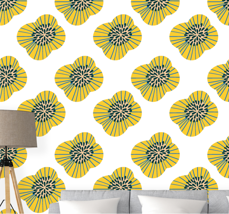 Stylish Floral Pattern flower wallpaper - TenStickers