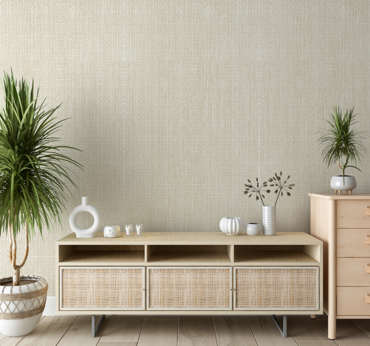 Tamil fabric beige textured wallpaper - TenStickers