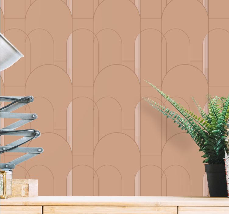 Terracotta geometric circular pattern  wallpaper - TenStickers