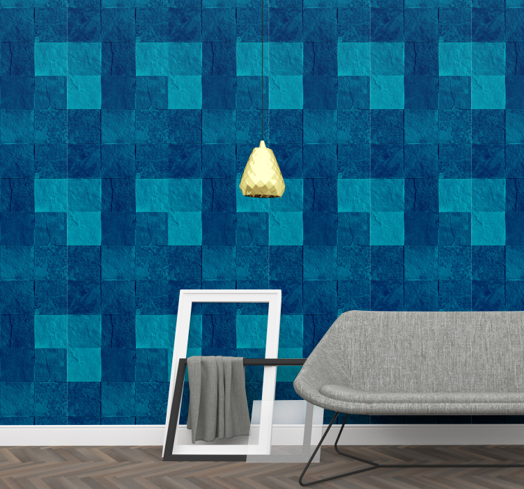 Textured Blue Pattern marble wallpaper - TenStickers