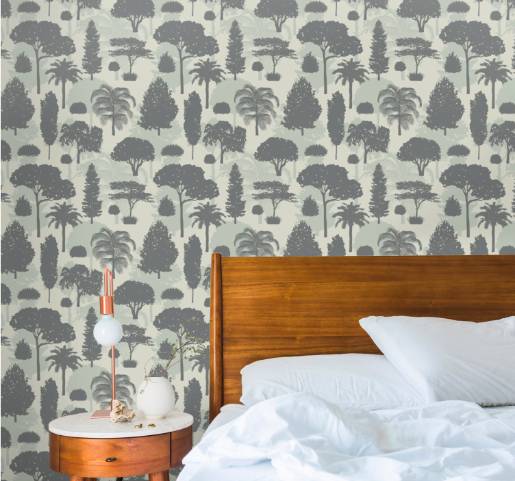 Tree Silhouette Pattern landscape wallpaper - TenStickers