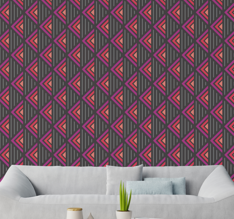 Triangular Grid living room wallpaper - TenStickers