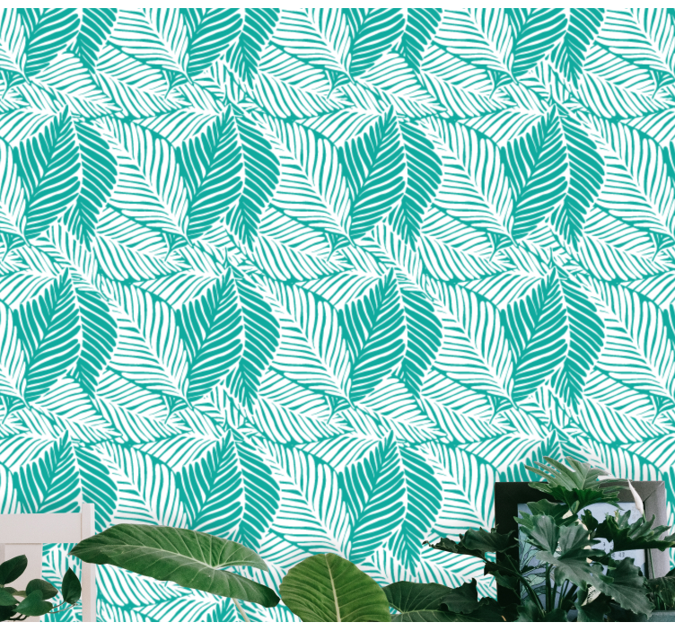 Tropical leaf composition leaf wallpaper - TenStickers