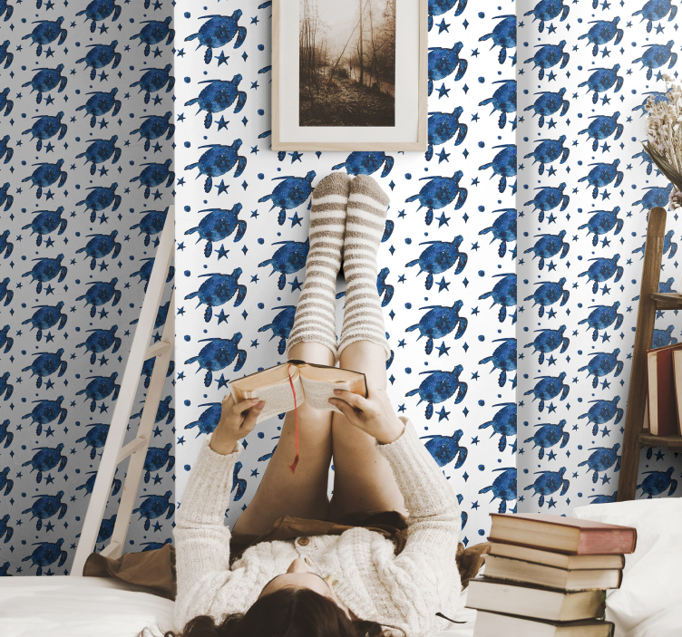 Turtle with galaxy pattern Animal Wallpaper - TenStickers