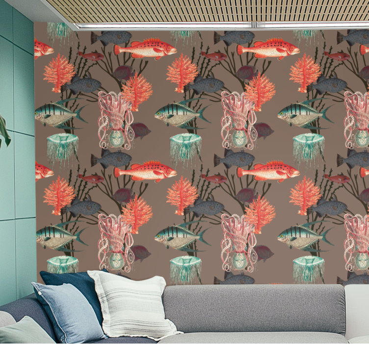 Underwater Marine Life fish wallpaper - TenStickers