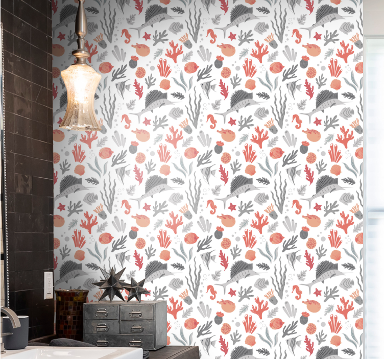 Underwater Motif fish wallpaper - TenStickers