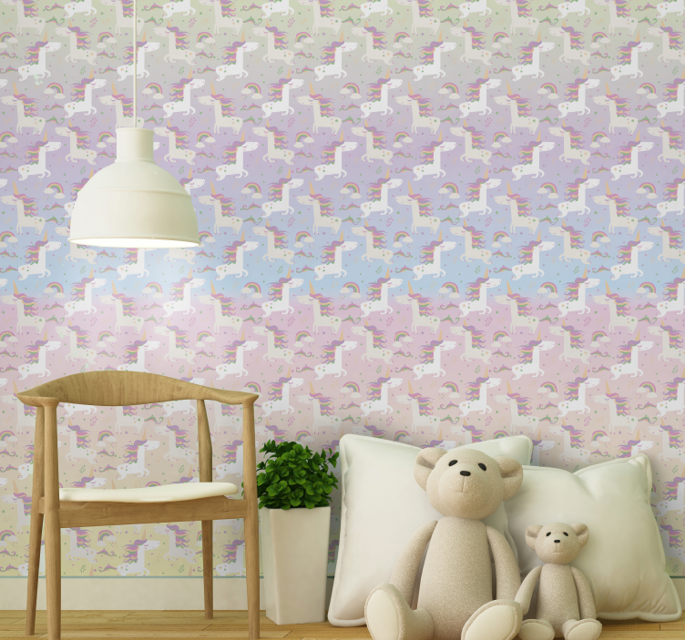 Rainbows background animal wallpaper - TenStickers