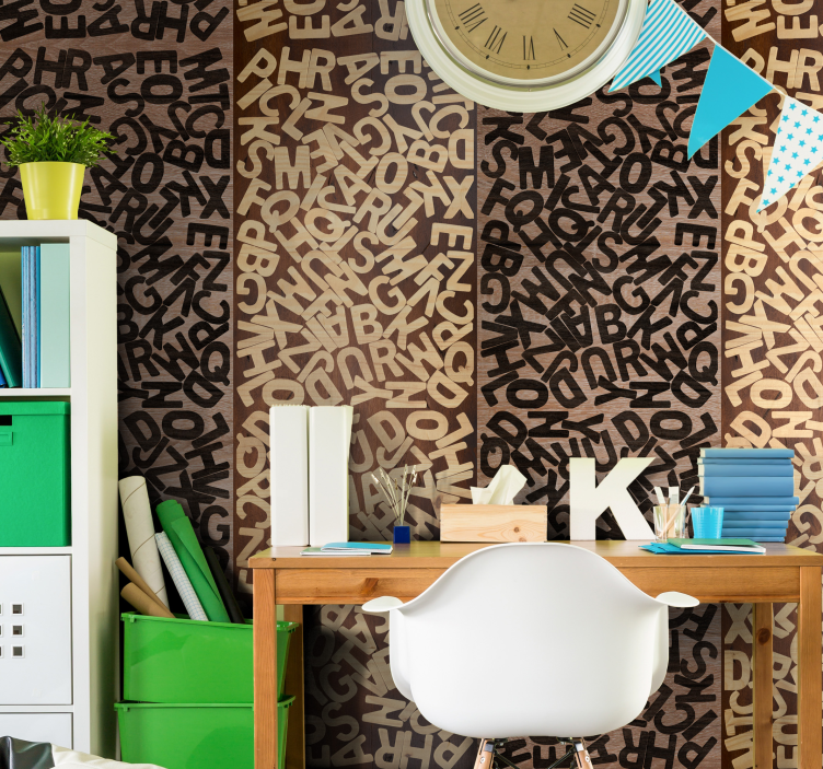 Verbal Puzzle Letter Wallpaper - TenStickers