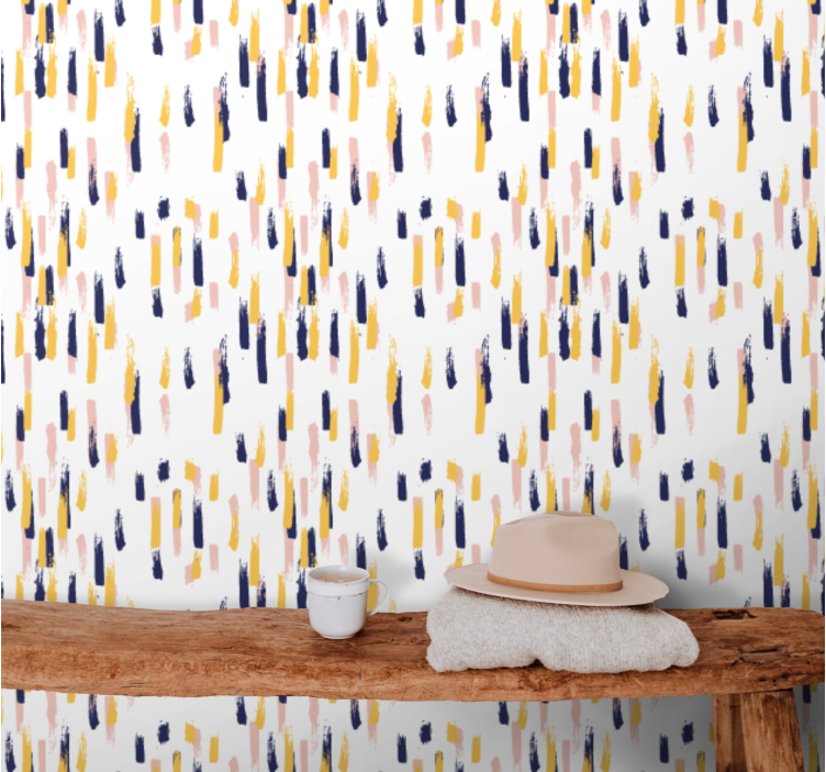Vertical painted motif abstract wallpaper - TenStickers