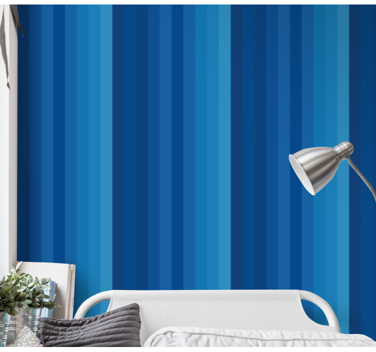 Stripes with dark blue vertical wallpaper - TenStickers