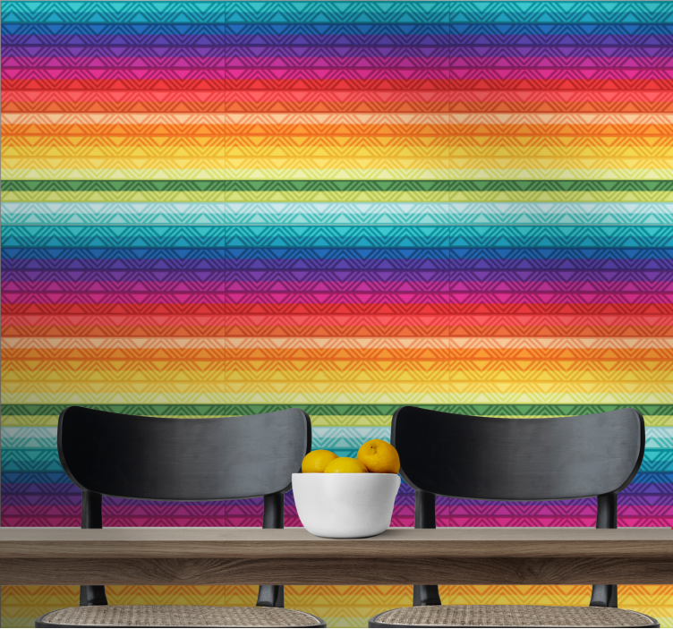 Vibrant Geometric Stripes striped wallpaper - TenStickers