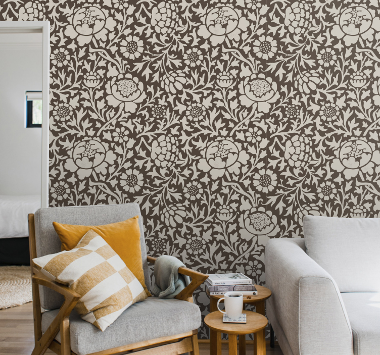 Vintage floral wallpaper flowery wallpaper - TenStickers