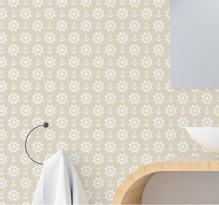 Vintage nautical elements pattern wallpaper - TenStickers