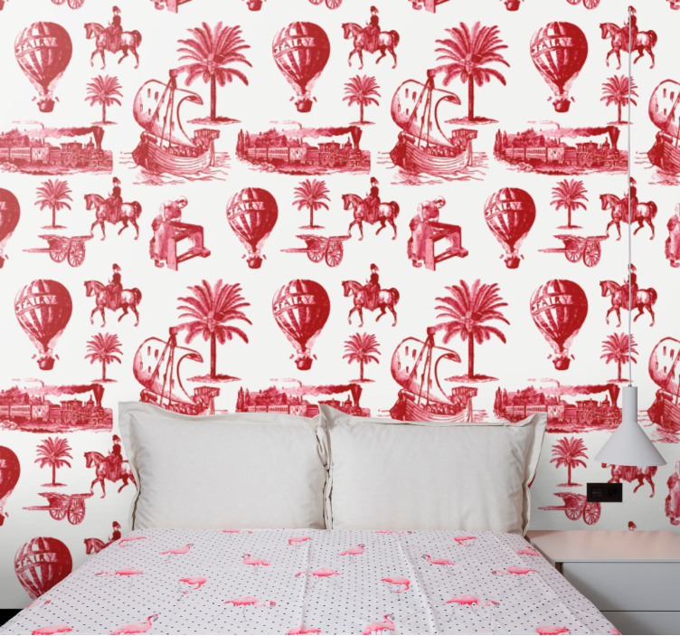 Vintage wallpaper vintage travel scenes - TenStickers