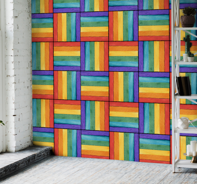 Vintage Wood Abstract Wallpaper - TenStickers