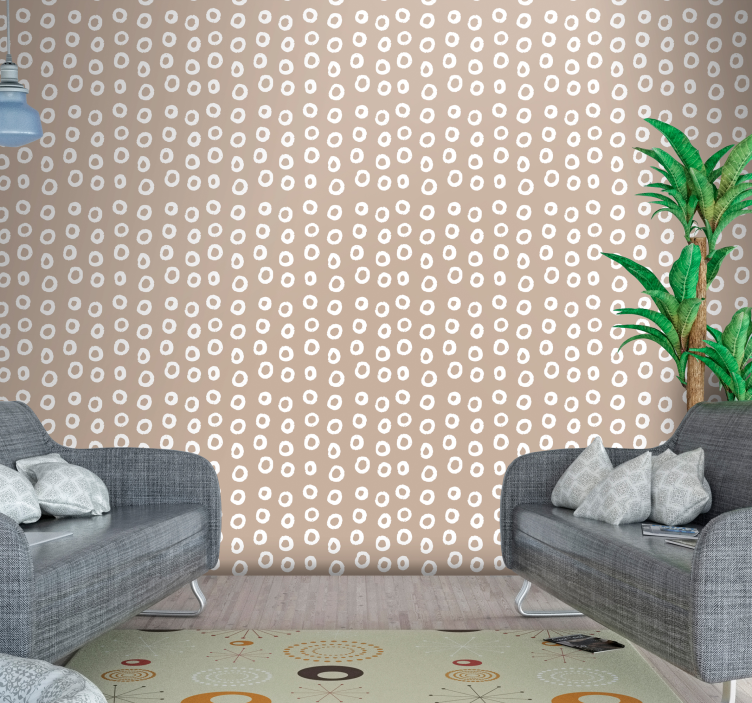 Circle Pattern Wallpaper Cinnamon bubbles - TenStickers