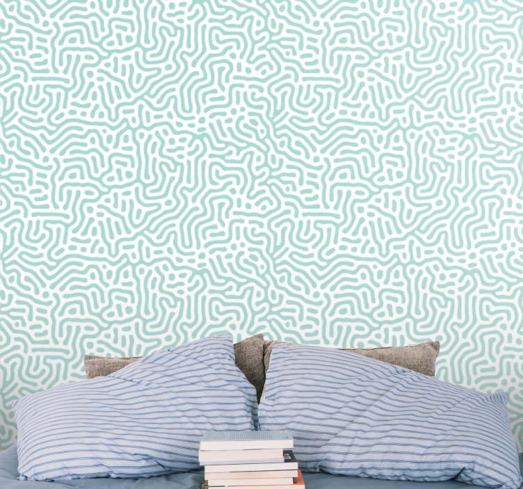 Wavy Line Art geometric wallpaper - TenStickers