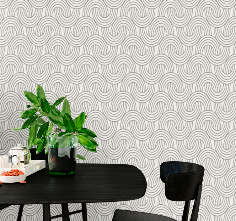 Wavy Patterns geometric wallpaper - TenStickers