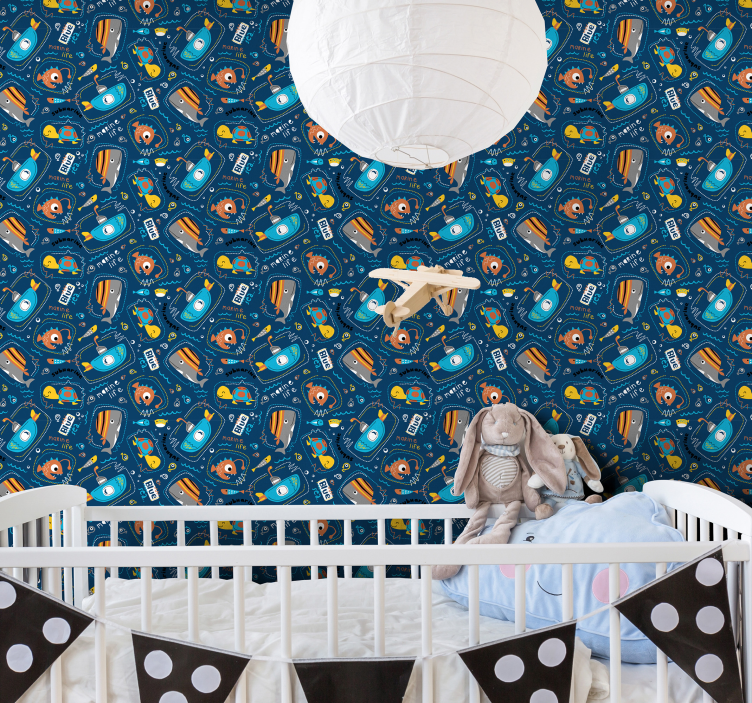 Whale and turtle Animal Wallpaper - TenStickers