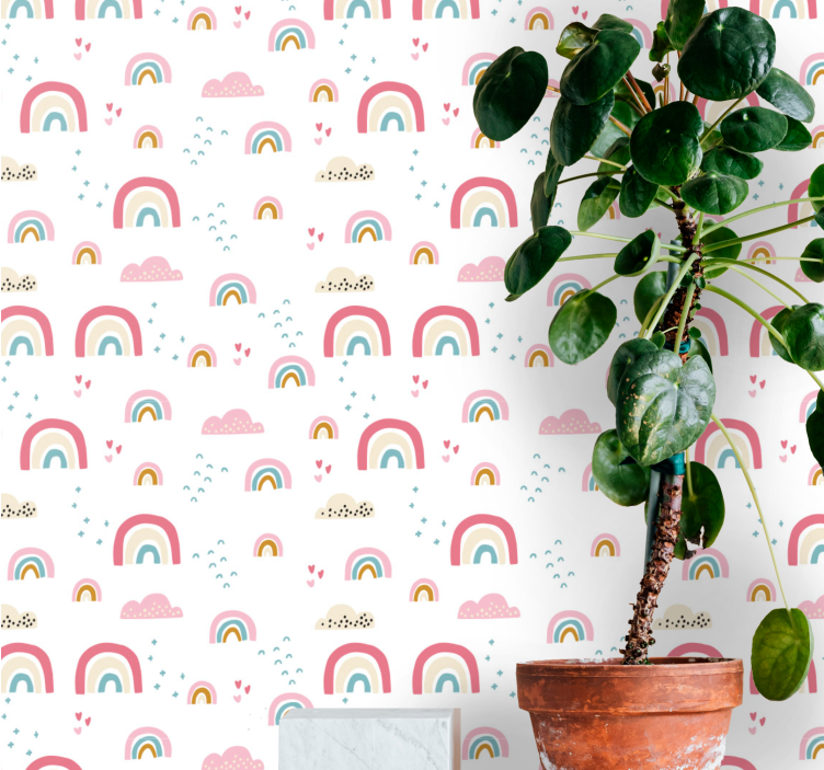 Whimsical Rainbows art wallpaper - TenStickers