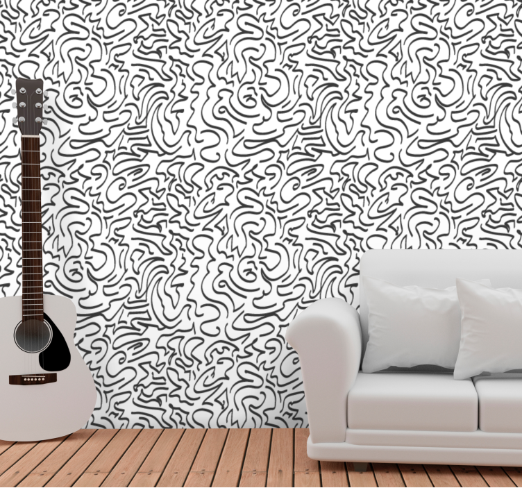 Wind inspired doodles modern wallpaper - TenStickers