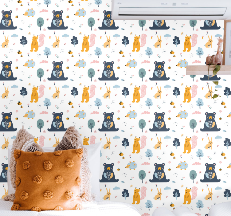 Woodland Animals nursery wallpaper - TenStickers