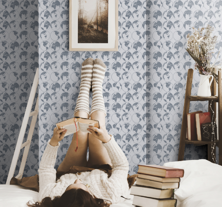 World Map Patterns city wallpaper - TenStickers