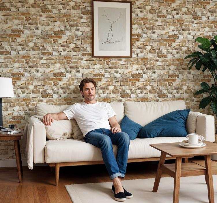 Worn material stone wallpaper - TenStickers