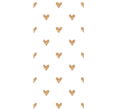 Golden heart with white background kids wallpaper - TenStickers