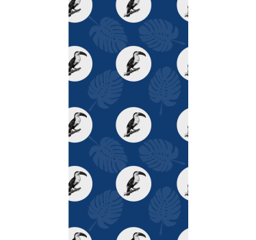 Toucan and leaves birds wallpaper - TenStickers