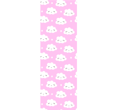 Happy Cloud Faces kids wallpaper - TenStickers