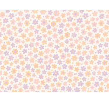 Small pastel flowers kids wallpaper - TenStickers