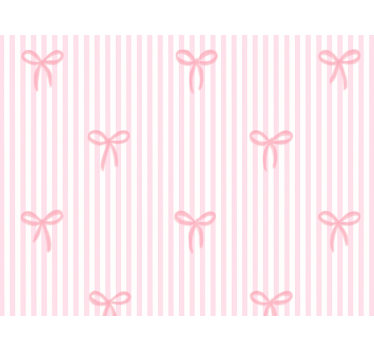 Kids wallpaper pink stripes and bows - TenStickers