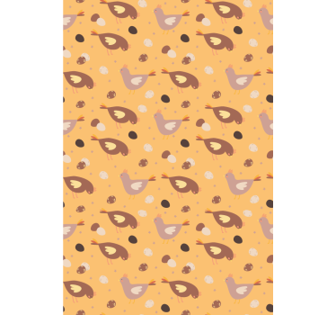 Kids wallpaper orange chick design - TenStickers