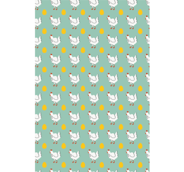Kids wallpaper white chick on blue background - TenStickers