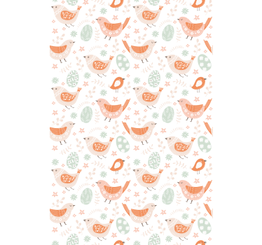 Kids wallpaper minimalistic nordic little birds - TenStickers