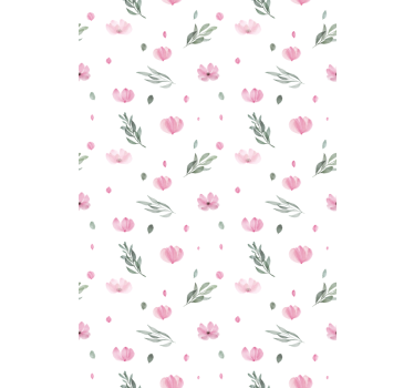Kids wallpaper pink minimalistic little flowers - TenStickers