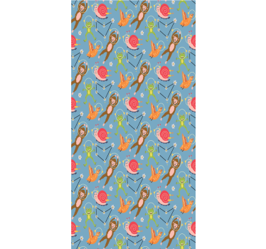 Kids wallpaper colorful forest animal astronauts - TenStickers