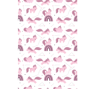 Kids wallpaper funny unicorns with star constellations - TenStickers