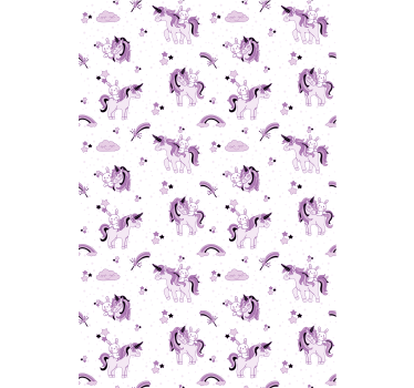 Kids wallpaper unicorns and rabbits - TenStickers