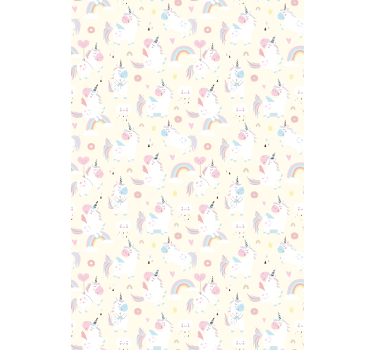 Kids wallpaper unicorns in wonderland - TenStickers
