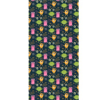 Kids wallpaper funny colorful aliens design - TenStickers