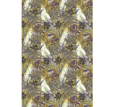 Kids wallpaper amazonic parrots scandinavian style - TenStickers