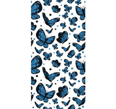 Kids wallpaper blue butterfly - TenStickers