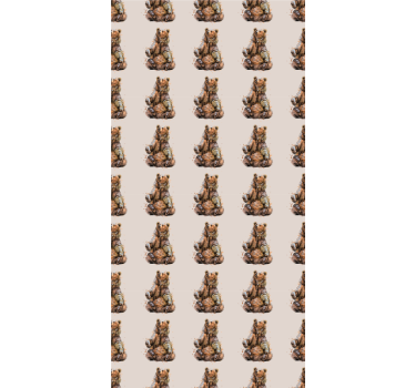 Kids wallpaper brown bear - TenStickers