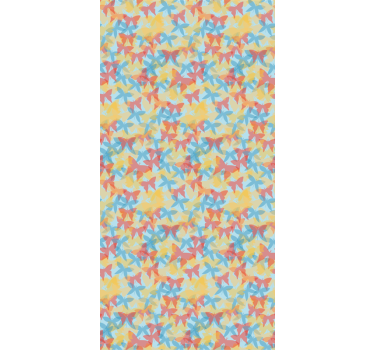 Kids wallpaper in orange, yellow and blue - TenStickers