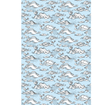 Kids wallpaper maritime wildlife scene - TenStickers