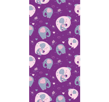 Kids wallpaper cute elephant design - TenStickers